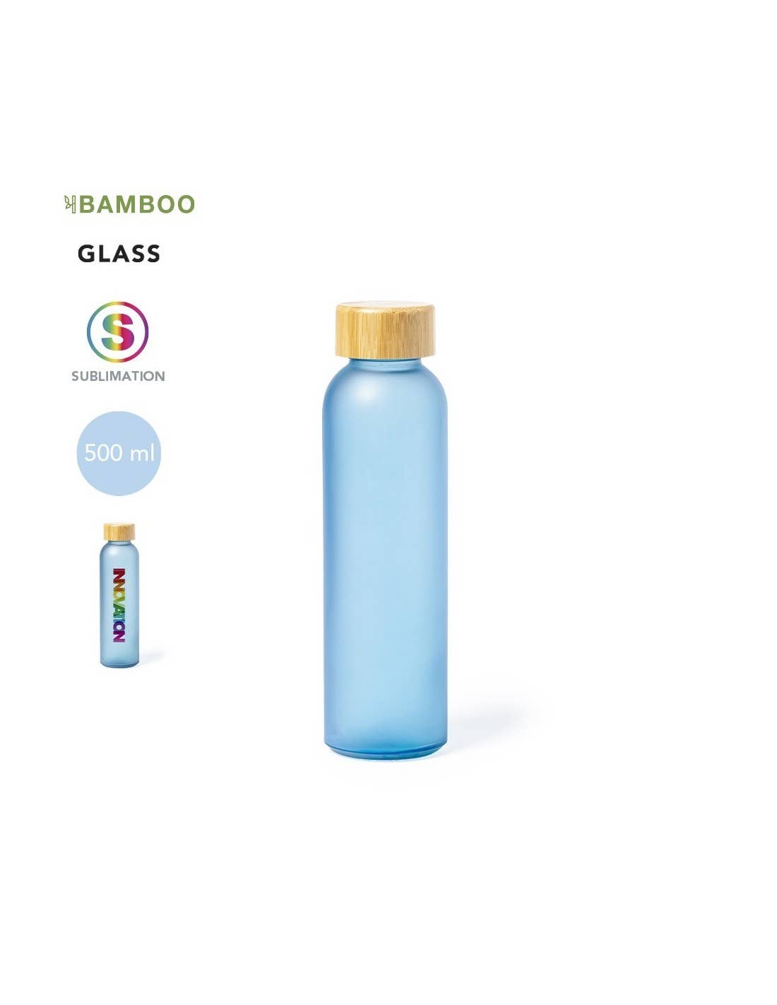 STAR WAY, S.L. - Wholesale Water Bottle - 500ml glass bottle sublimation1