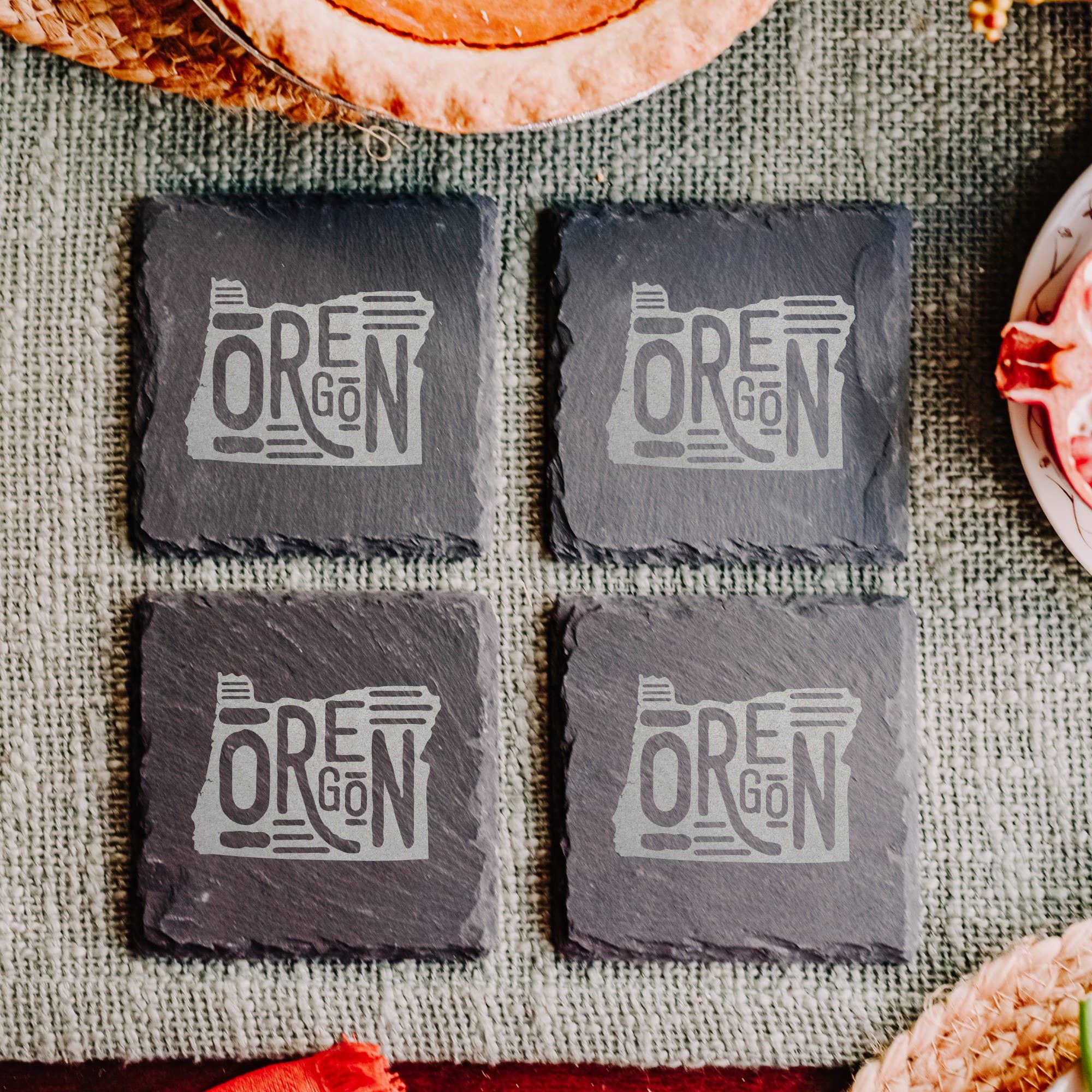 The Lillie Pad - Wholesale Coasters - US State Map Coasters - Natural Slate Coasters - Set of 42