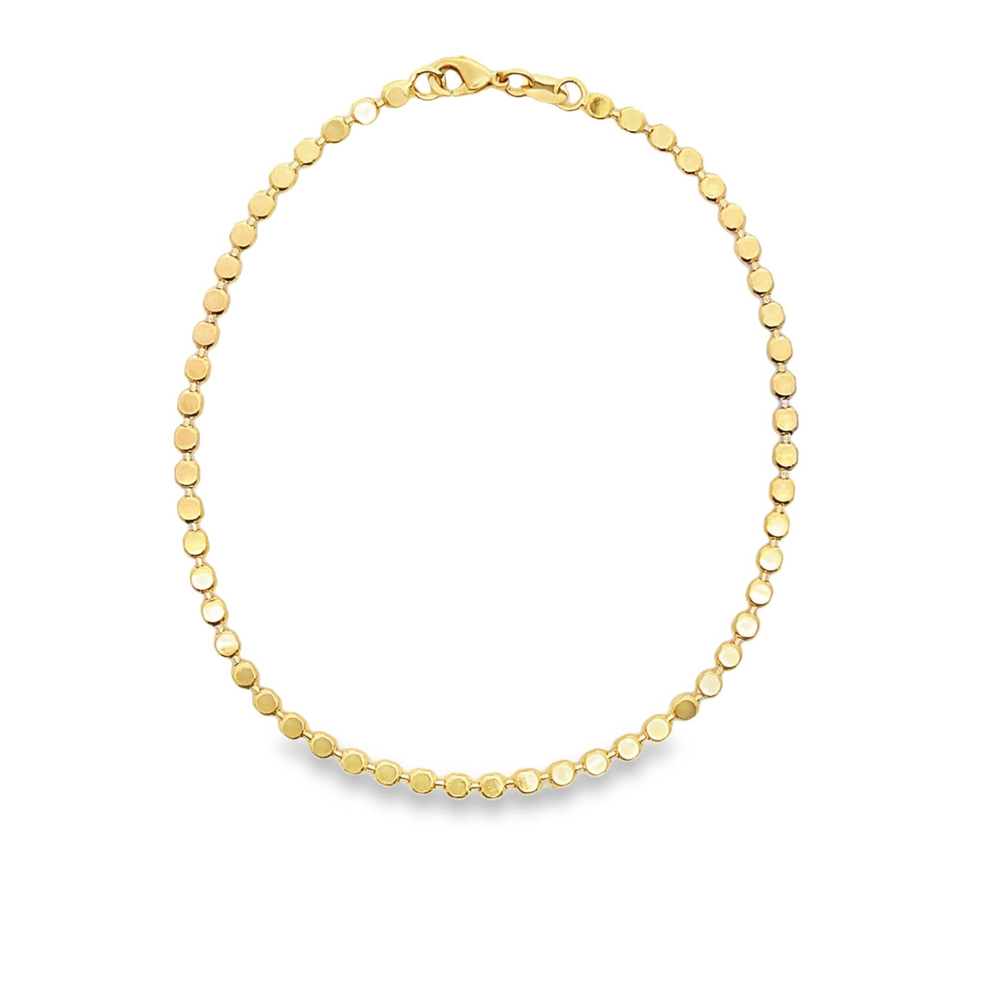 Wholesale 18K Gold Filled Flat Ball Disc Anklet (E199A) for your