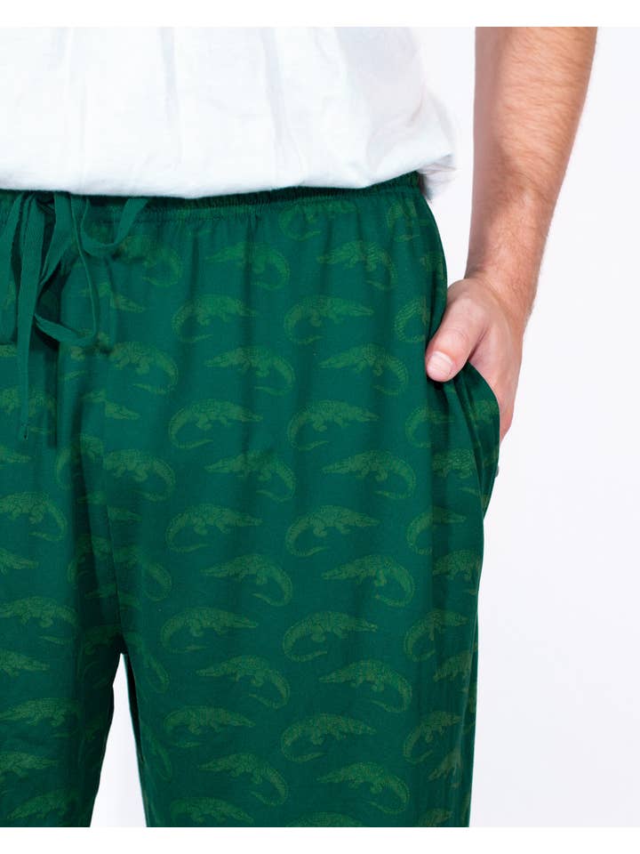 The Royal Standard - Wholesale Sleepwear Bottom - Men's - Men's Gator Chomp Sleep Pants Hunter Green/Dark Green -Asst.1
