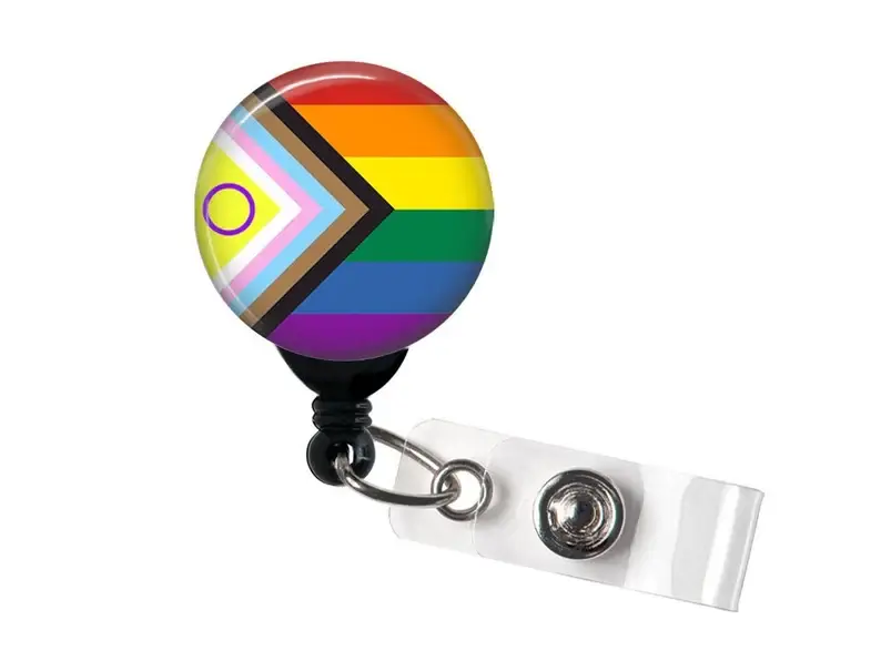 Good Girl Gone Badge - Wholesale Badge Accessory - Women's - Badge Reel, Intersex Progress Pride Flag, Badge Holder0