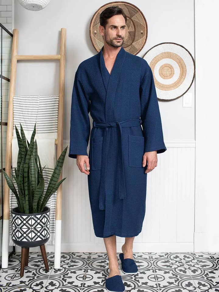 Lotus Linen - Vente Peignoir – homme - Peignoir de bain en nid d'abeille pour homme - Absorbant, léger31