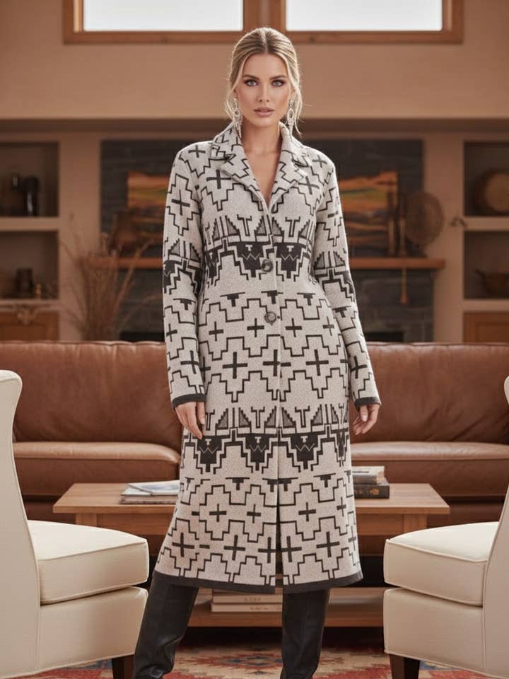 Cappotto Maglione Incrociato in Alpaca Firmato SW-820 per la vendita all'ingrosso da parte di PERUVIAN PERFECTION