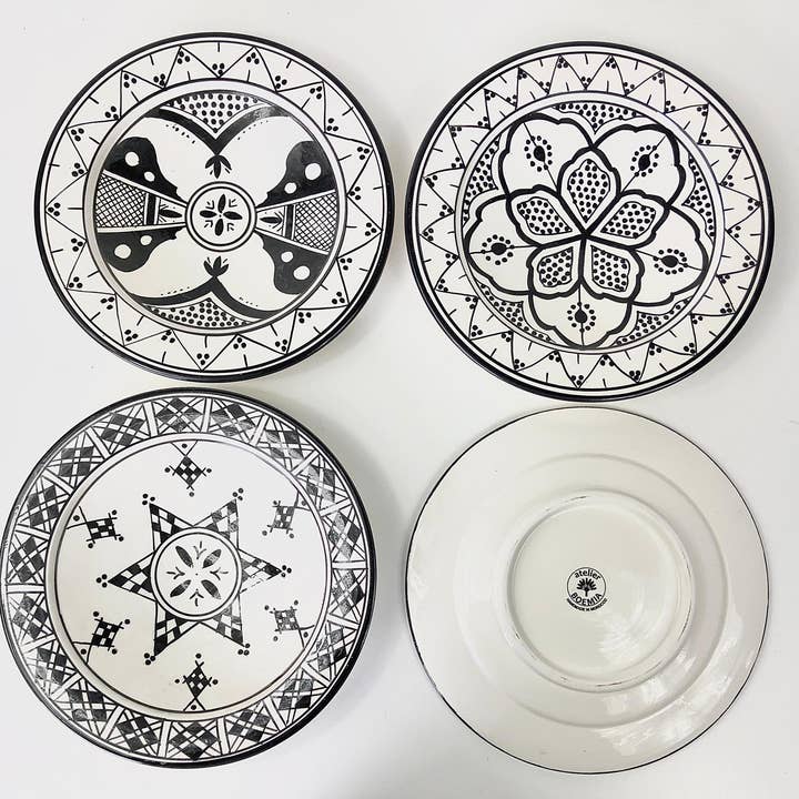 atelierBOEMIA - Vendita all'ingrosso Piatto - Piatti piani in ceramica Safi - Set di 4 modelli