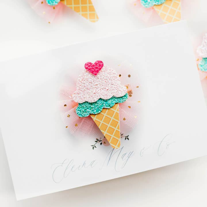 Eleina May and Co - Wholesale Hair clip – Child - Ice Cream - Bubble Gum