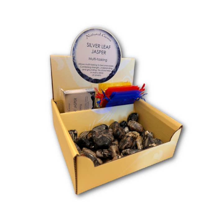 Medium silverbladsjaspis tumblestones läkningslåda för wholesale av Crystal Magick Wholesale Ltd