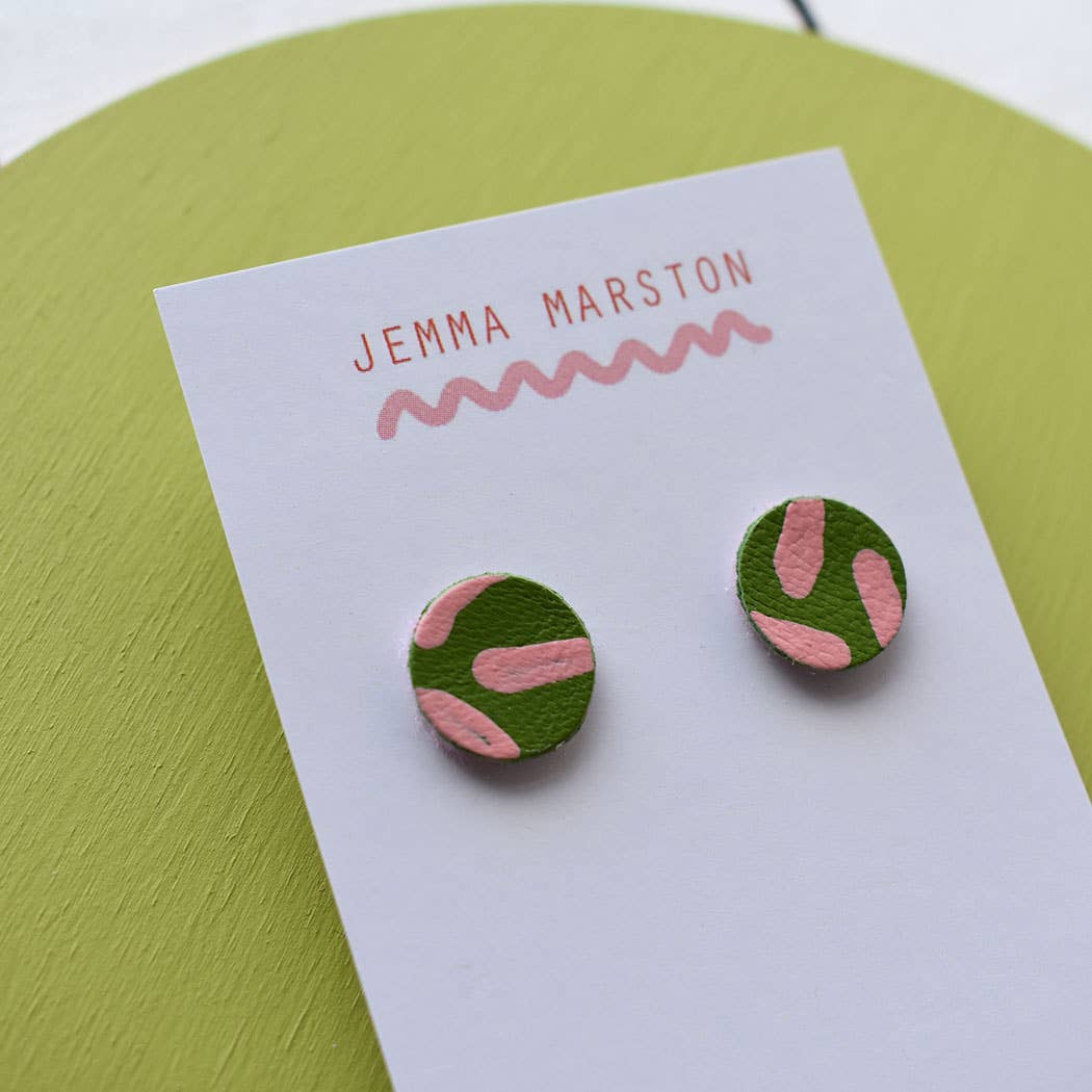Jemma Marston - Wholesale Stud/Post Earrings - Colour Mini Leather Painted Stud Earrings5