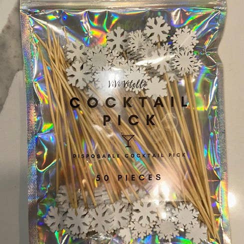 Snowflake Cocktail Picks! Set of 50 for wholesale by ViVi Vitello