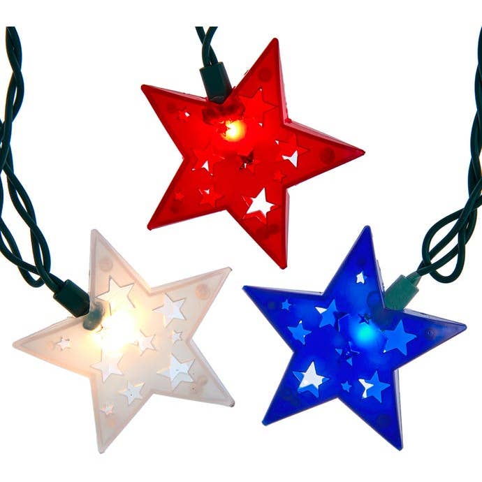 UL 10 Light Patriotic Stars Light Set for wholesale by Kurt S. Adler, Inc.