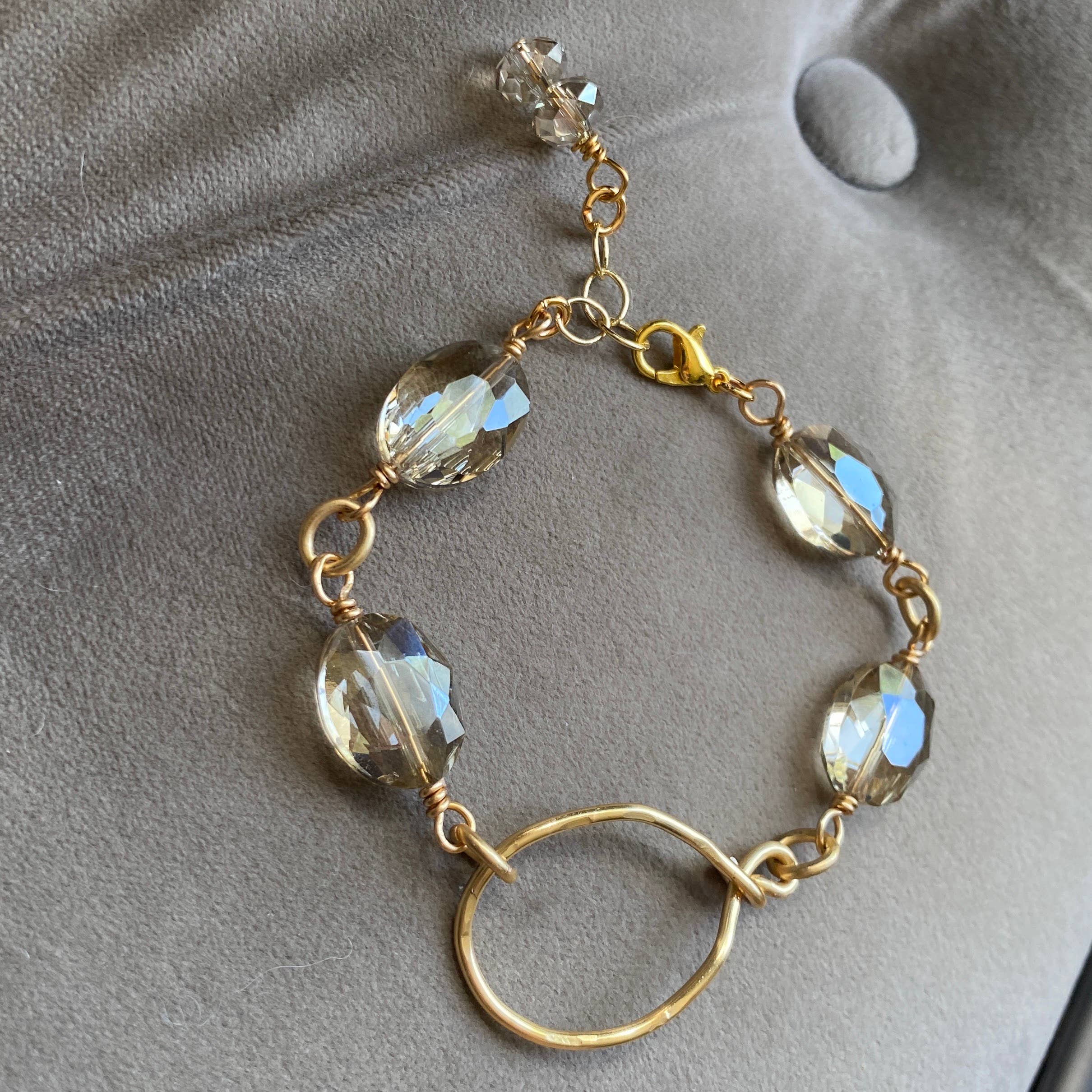 Marble Designs Jewelry – wholesale Berlockarmband – Guld kristall armband hamrade Hoop Connector6