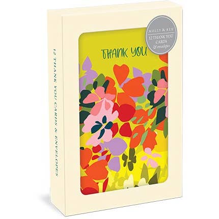 Boxed Notecards -Yellow Floral for wholesale by Punch Studio