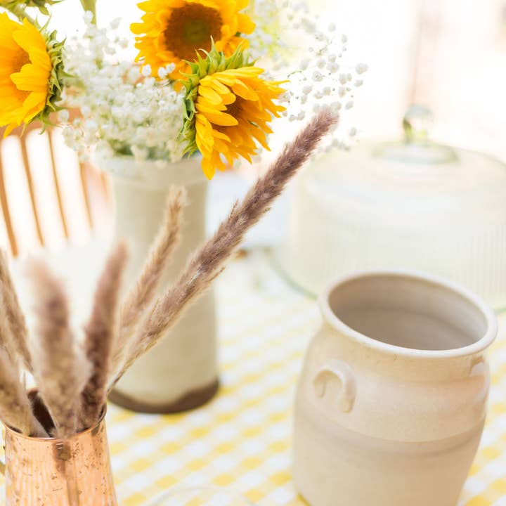 Galley and Fen - Vendita all'ingrosso Tovaglie - Tovaglia in cotone 100% giallo a quadretti con balza6