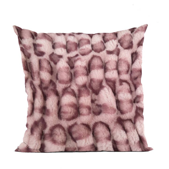 Plutus Pink Leopard Animal Faux Fur Luxury Throw Pillow for wholesale by Plutus Home Brands