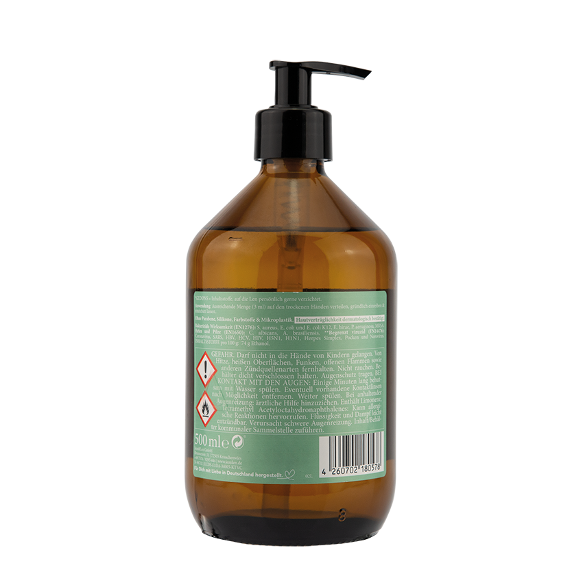 Jean & Len - Wholesale Hand Sanitizer - Rosemary/Ginger Hand Disinfection 500 ml1