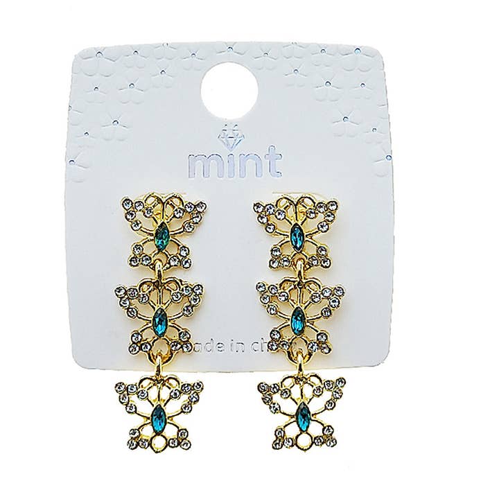 Atlas Fashion - Vente Boucles d'oreilles pendantes - Boucles d'oreilles cascade papillon marquise