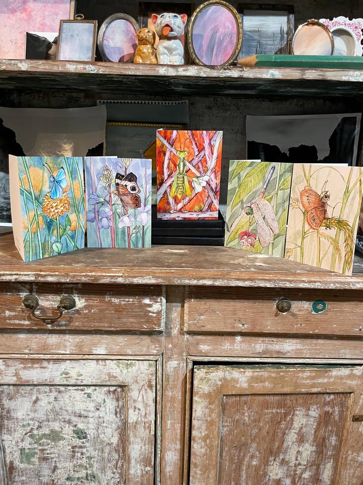 Watercolor Insect Notecard Set Of Five for wholesale by Katie Crawford Art
