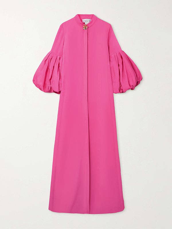 FurDecoration - Wholesale Dress - Women's - Flowy Floral Stand Collar Lantern Sleeve Maxi Dress6