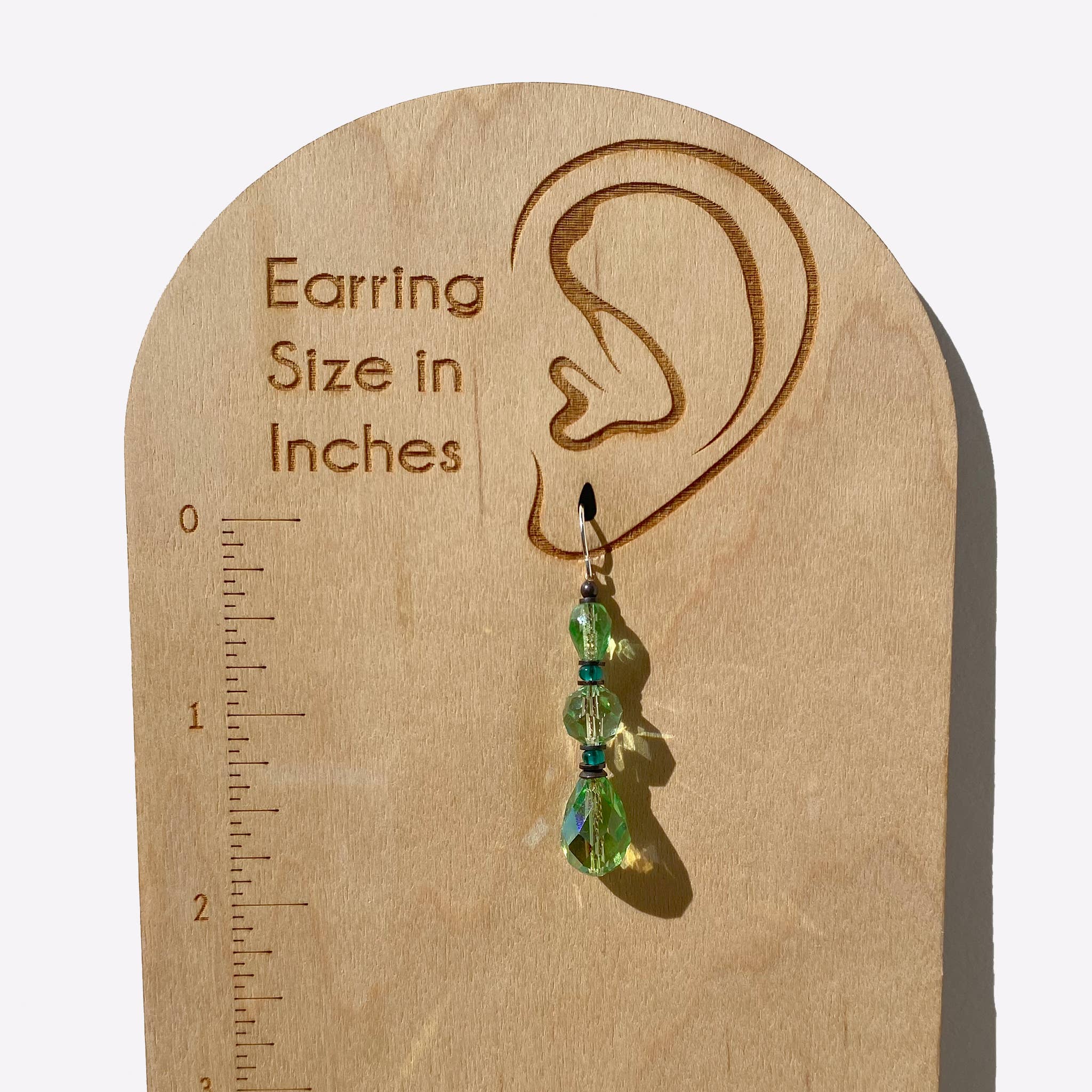 Owen Glass Collection - Wholesale Dangle Earrings - SPLASH 26 - PERIDOT CRYSTAL EARRINGS, CZECH GLASS, BRONZE4