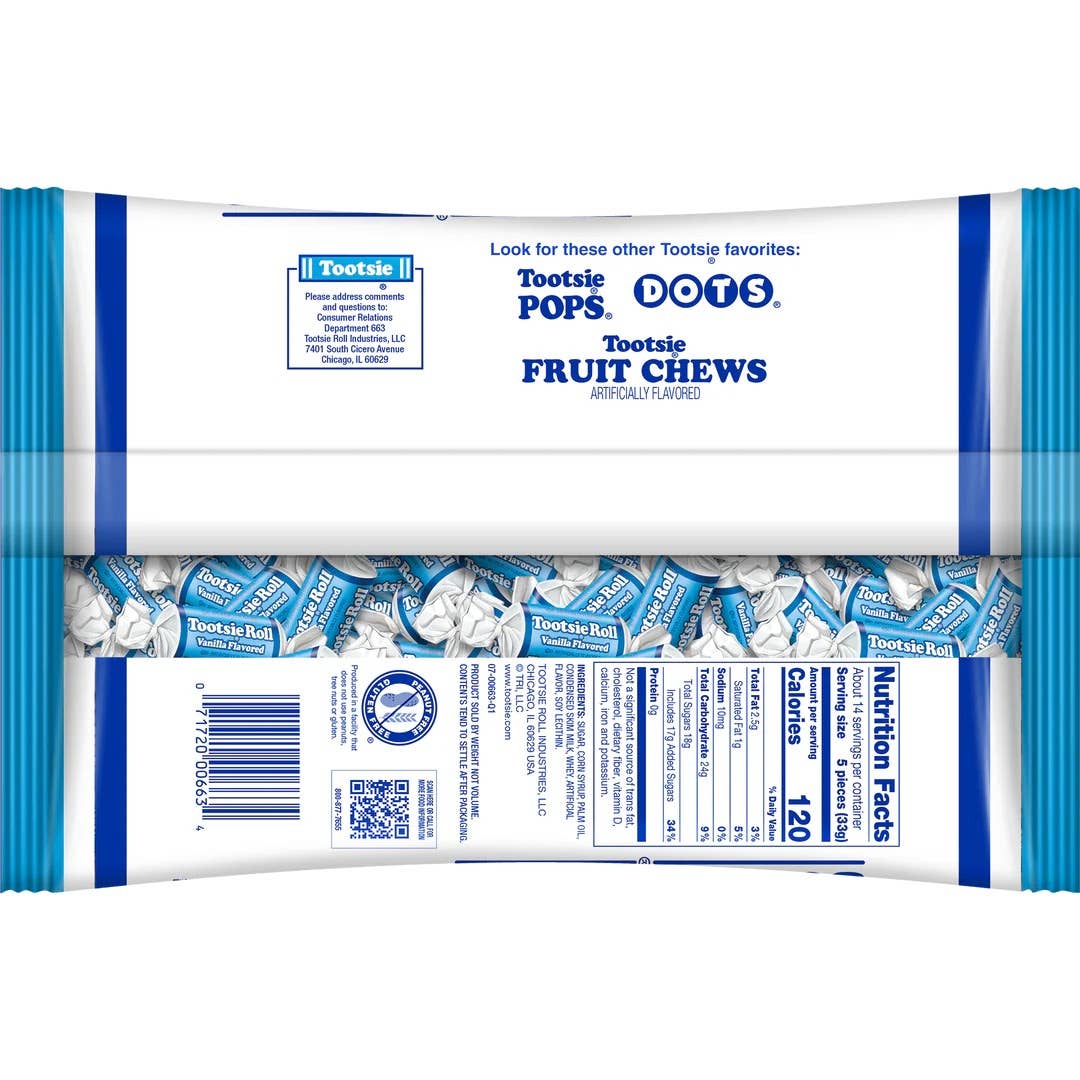 Grandpa Joe's Candy Shop - Vente Bonbons durs - Édition Limitée Tootsie Roll Vanille Midgees 16oz Sac, 12 unités2