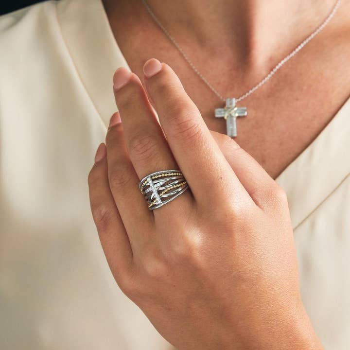 Ideaure Jewelry – wholesale Ring med flera stenar – Danica Cross Ring4