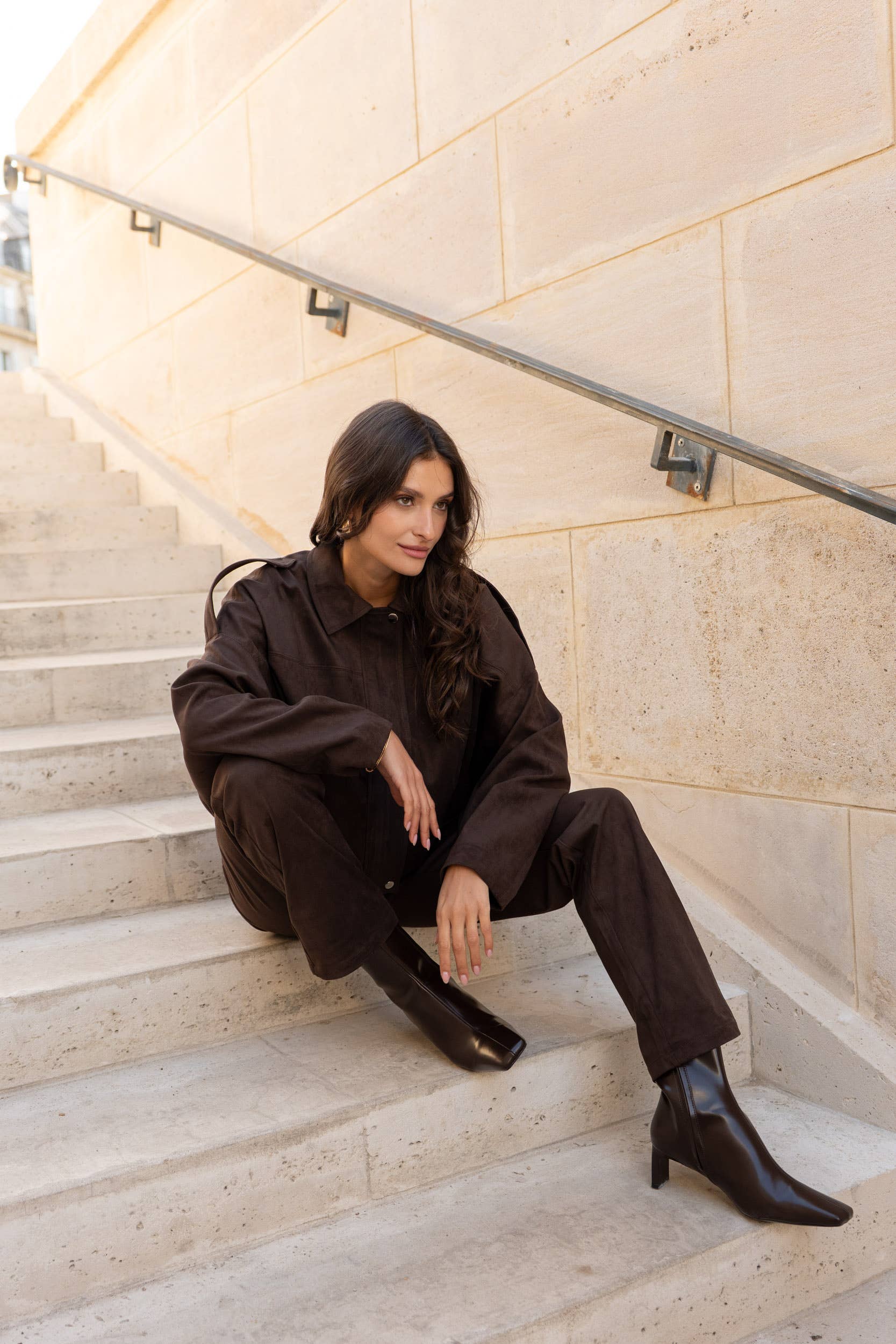 Attentif Paris - Wholesale Bomber Jacket - Women's - Oversized bomber jacket in suede with a loose fit7