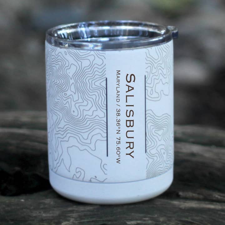 JACE.design - Wholesale Insulated Mug/Tumbler - Salisbury MD Map Insulated Cup in Matte White0