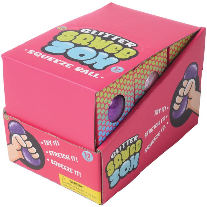 US Toy Company - Wholesale Squishy Toy - Kids & Baby - Glitter Squishy Ball 12-unit Display1
