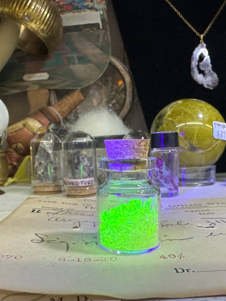 Uranium Glass Bottle for wholesale by Corkscrew Curiosities