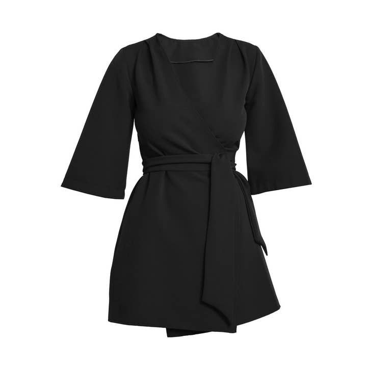 Mary-H- Wrap Dress Black for wholesale by COCOOVE