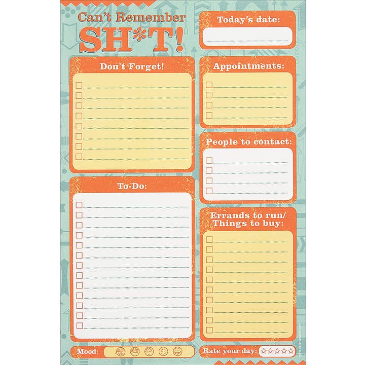 Peter Pauper Press - Wholesale Notepad - Can't Remember Sh*t Note Pads