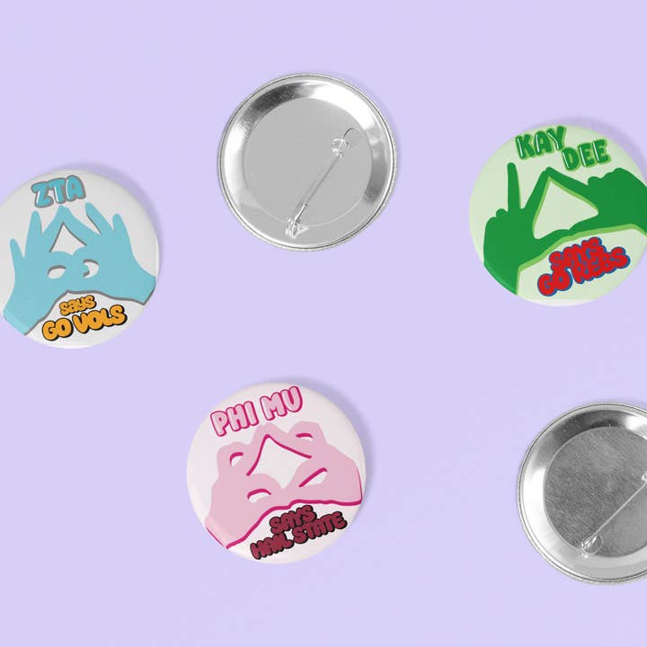 Game Day Button | Greek Hands | Customizable for wholesale by GameDayDrips