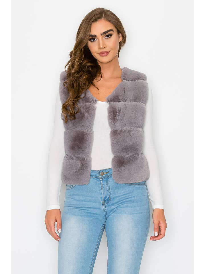 French Kiss - Wholesale Outerwear Vest - Women's - #J1317 Faux Fur Vest14