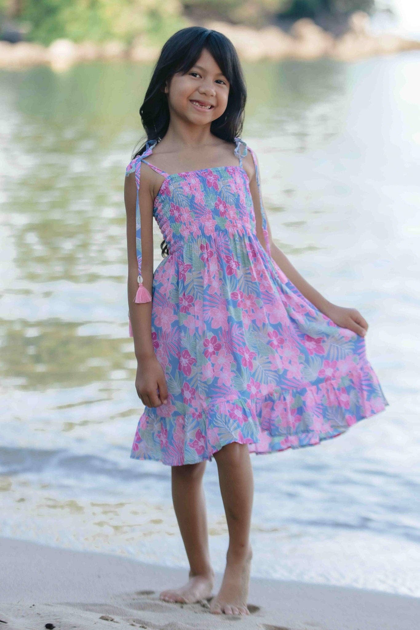 Tropics Cornflower Kids Surfs Up Dress for wholesale on Faire3
