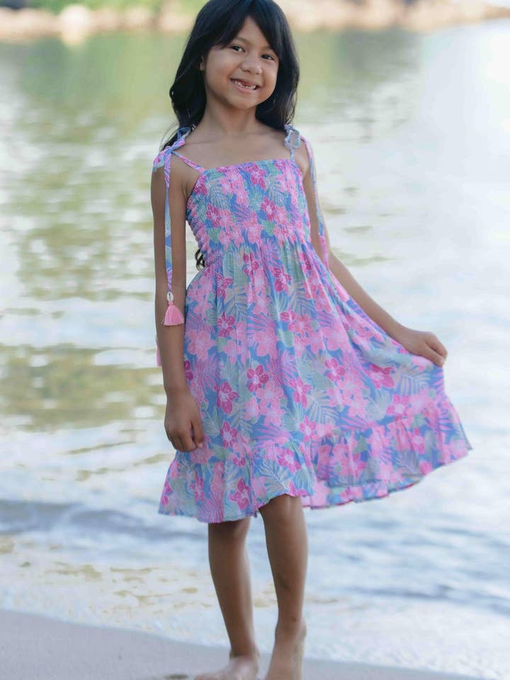 Tropics Cornflower Kids Surfs Up Dress for wholesale on Faire3