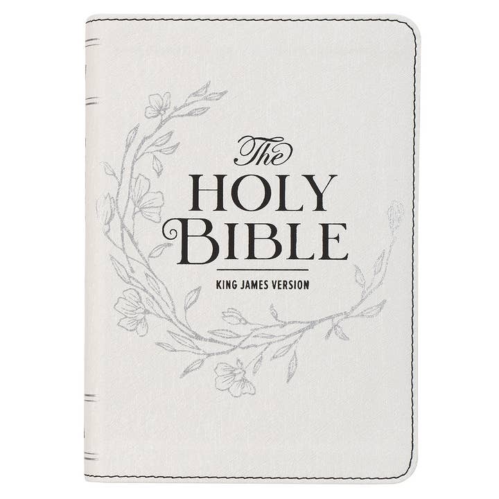 KJV Bible Compact LP en similicuir, blanc pour la vente par Christian Art Gifts