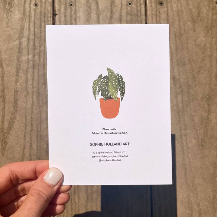 Sophie Holland Art - Wholesale Everyday Greeting Card - Begonia Maculata Plant Girl Greeting Card1