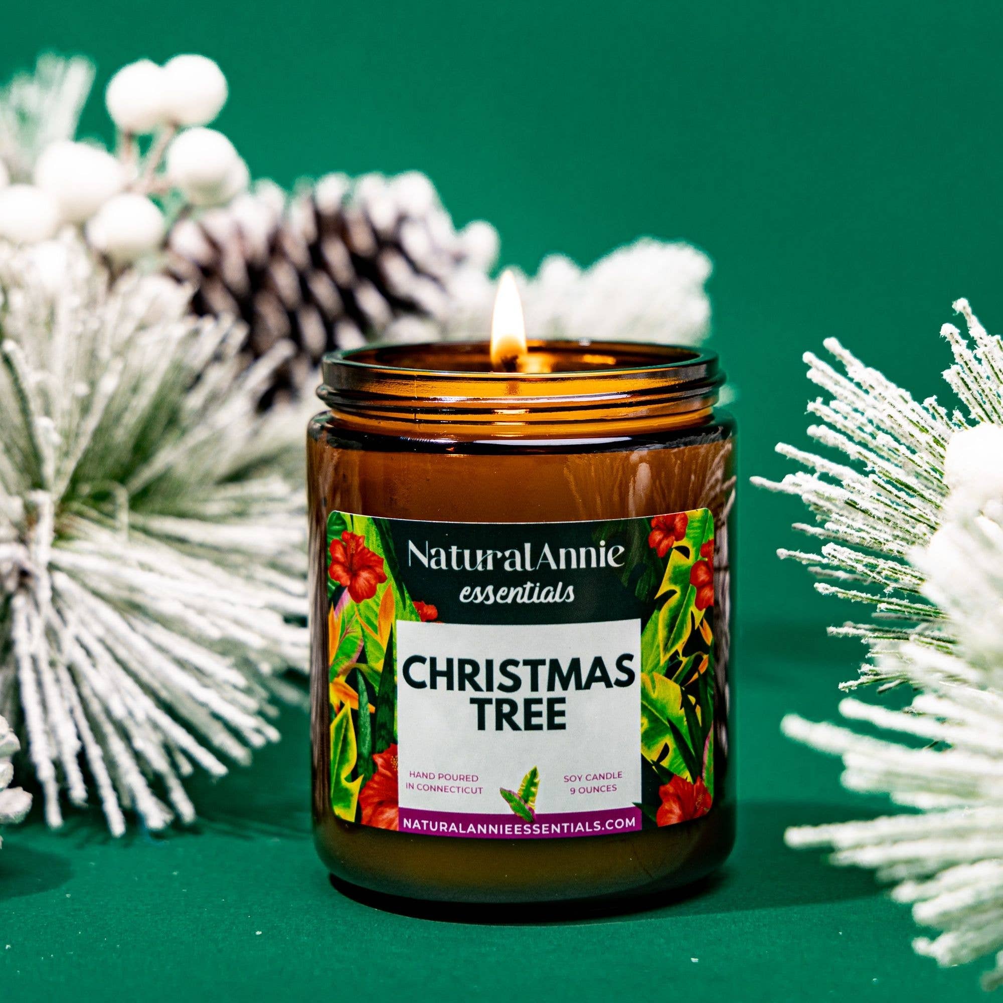 NaturalAnnie Essentials - Wholesale Jar/Filled Candle - Holiday Christmas Tree Soy Candle2