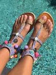Miss Mills Blue Purple Peace Sandals for wholesale by Miss Mills