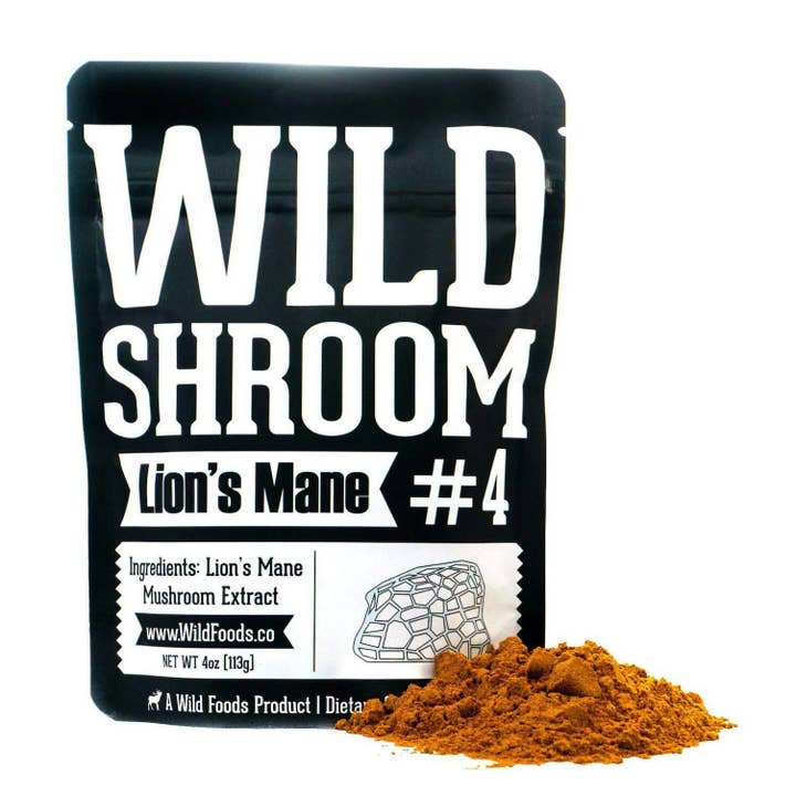 Wild Foods - Wholesale Protein/Superfood Powder - Shroom #4 Lion's Mane Mushroom Extract Case of 12