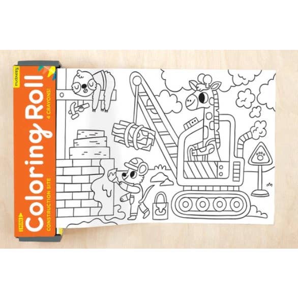 Bobangles - Wholesale Colouring mat – Child & baby - Mudpuppy Colouring Roll - Construction Site1