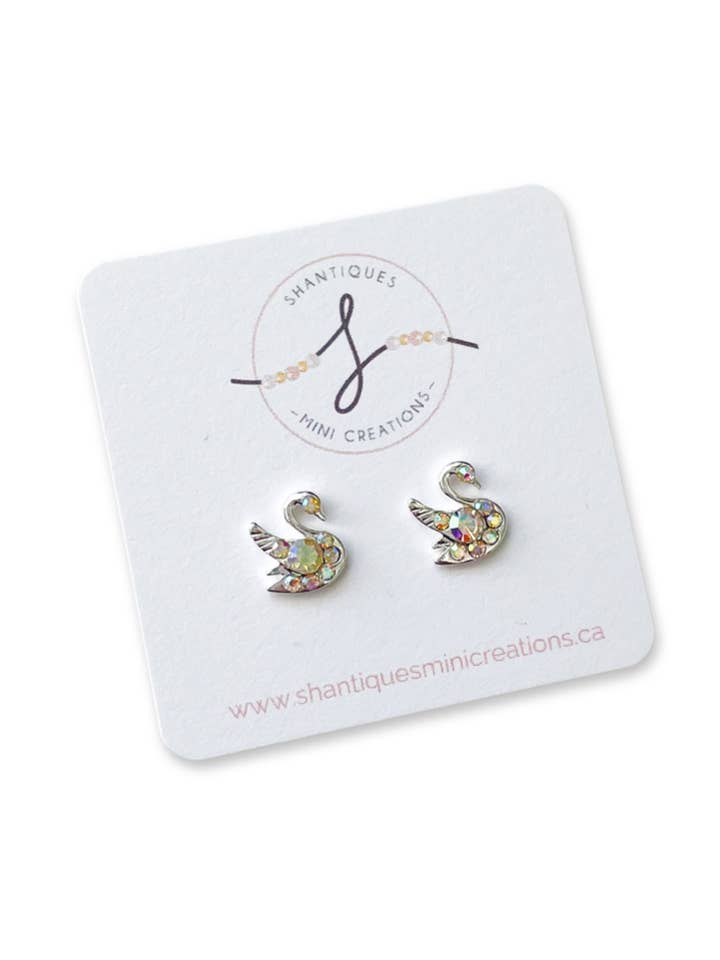 Earrings - diamond swan for wholesale by Shantiques Mini Creations