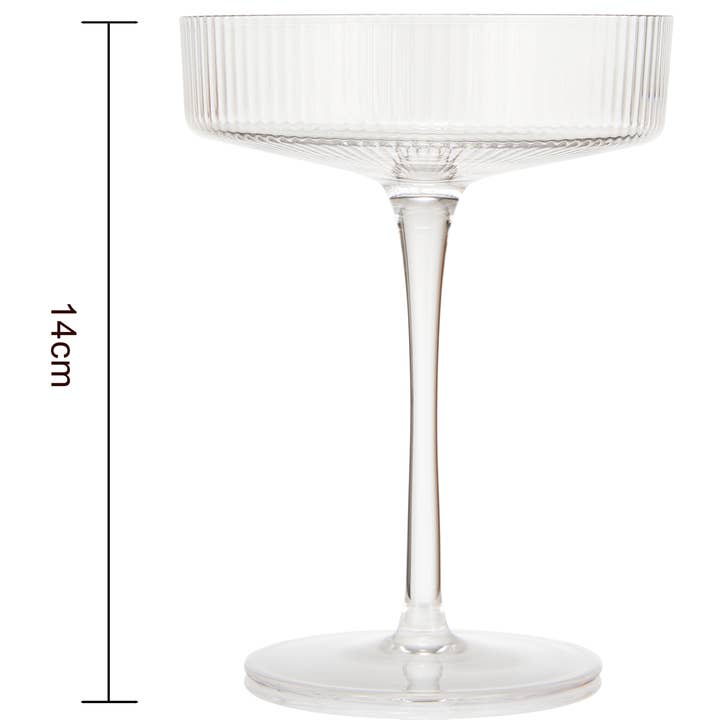 The Wine Savant / Khen Glassware - Wholesale Cocktail/Liquor Glass - Set of 2 Cocktail Coupe Goblet Glasses | 8 OZ