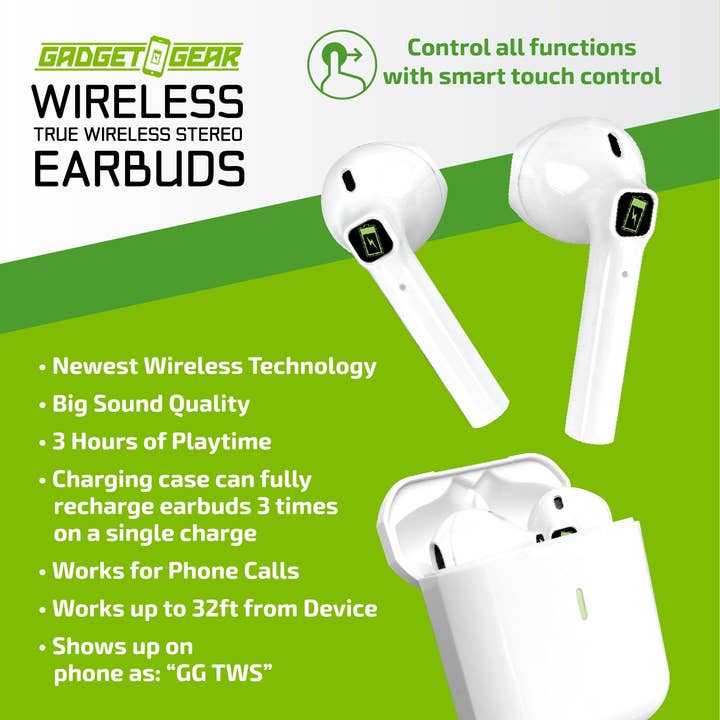 Novelty Brands - Wholesale Retailer Display - Accessories - Gadget Gear Bluetooth Earbuds w/ Case Assortment - 6/Display4