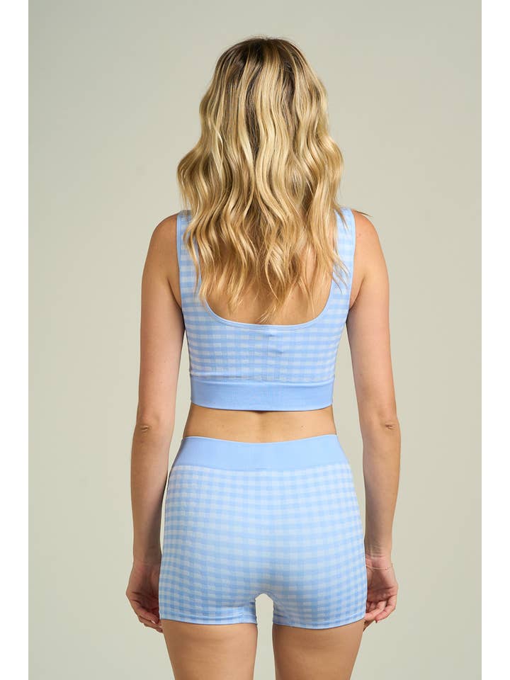 ANWND - Wholesale Lounge Set - Women's - 54984SET - GINGHAM TANK TOP & SHORTS SET6