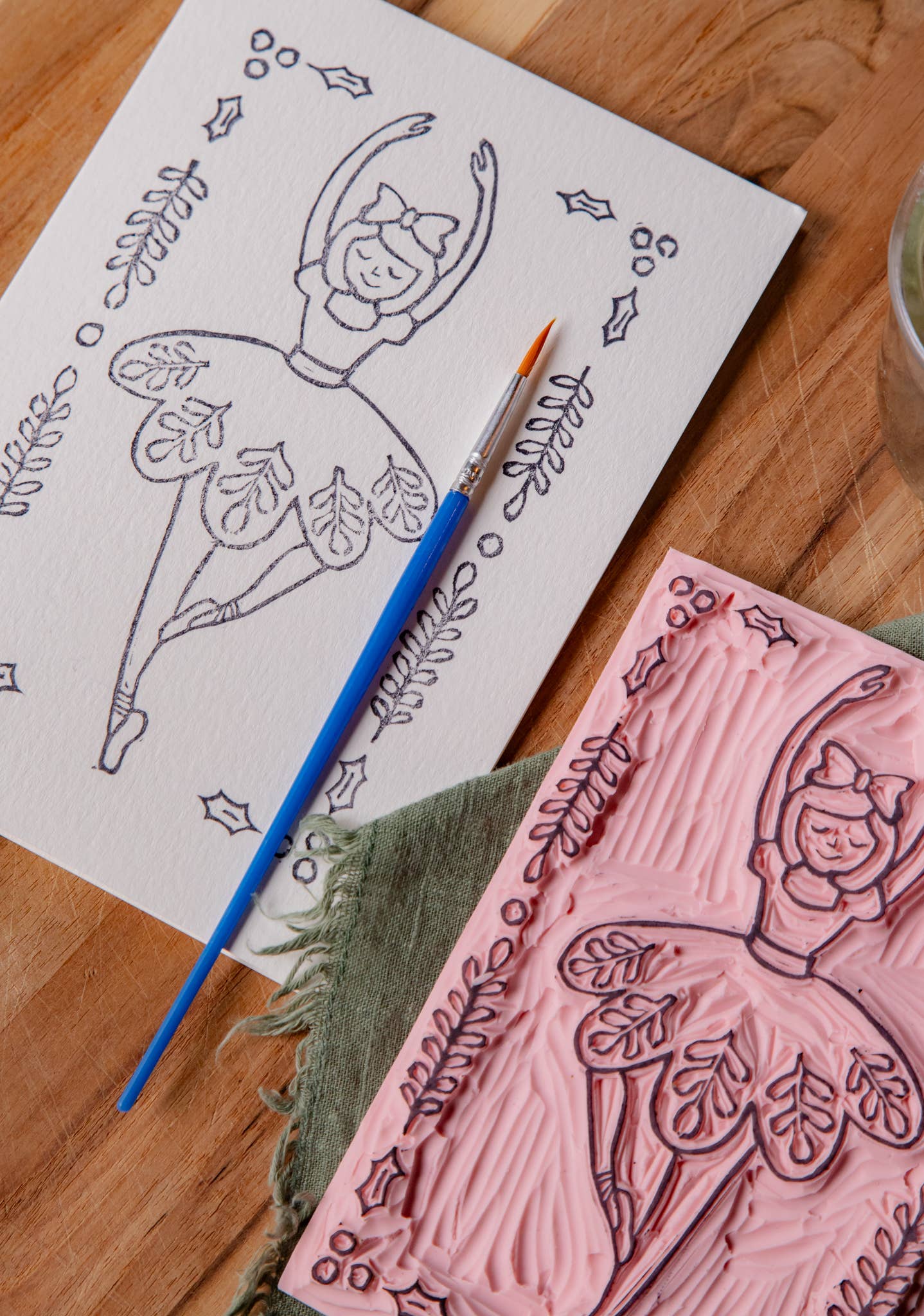 Ashes & Arbor - Wholesale DIY Craft Kit - 5X7 Nutcracker Ballerina DIY Watercolor Art Card Kit1