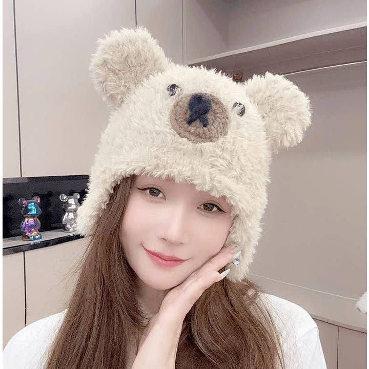 JC Sunny Fashion - Wholesale Beanie - Women's - JCH903302 Cozy Fleece Bear Hat with Ear Flaps2