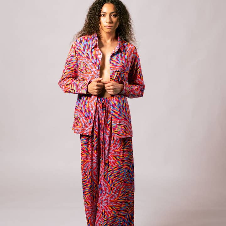 Angie Pants in Storms In The Pilbara for wholesale by Kirrikin