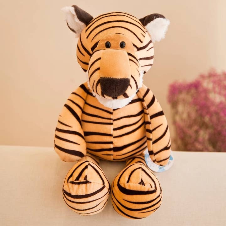 10" Forest Collection Tiger Plush - yellow/white for wholesale by Sinomd Canada