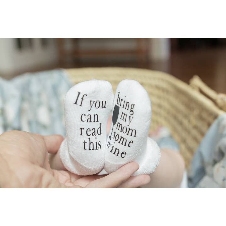 Dorothy’s Reason - Wholesale Socks - Baby - Bring my Mom Some Wine Baby Socks | Wine Gifts | Baby Items2