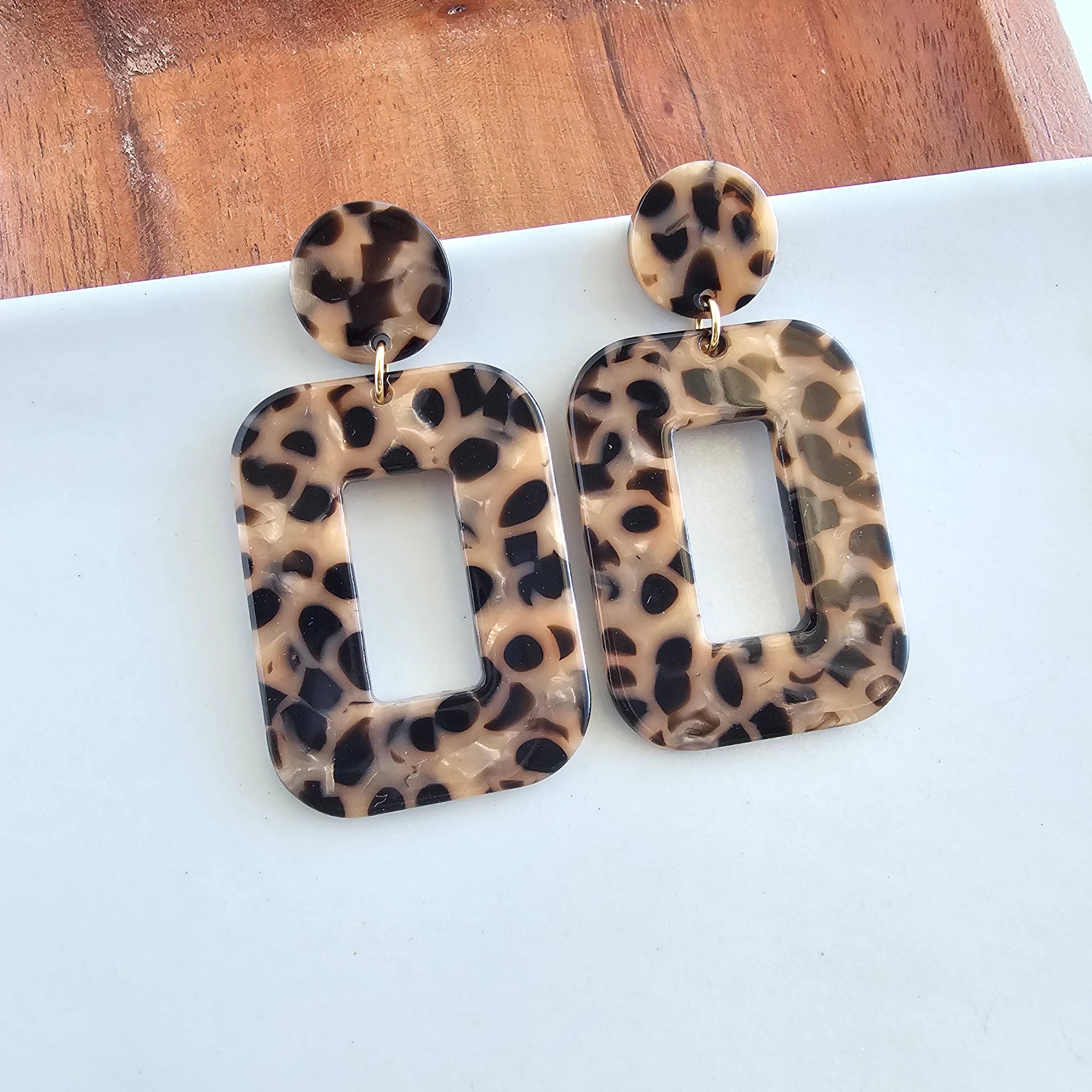 Spiffy & Splendid - Wholesale Dangle Earrings - Margot Earrings - Cheetah // Jewelry, Earrings, Fall3